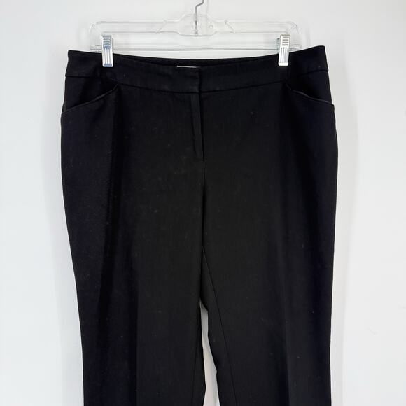 Chicos 1.5 Flat Front Dress Pants size Medium Black 29" inseam Taper Leg - Picture 2 of 11
